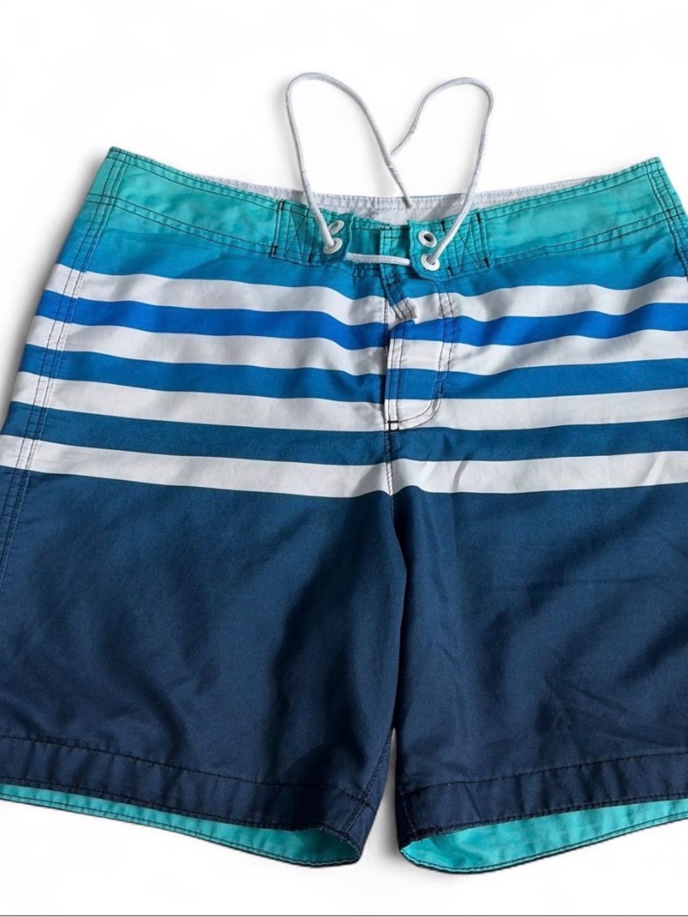HOLLISTER Men's Blue Striped Swim Trunks Sz M gently pre owned